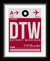 DTW Detroit  Luggage Tag 1 Fine Art Print