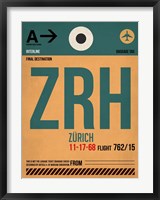 ZRH Zurich Luggage Tag 1 Fine Art Print
