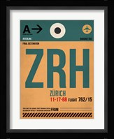 ZRH Zurich Luggage Tag 1 Fine Art Print
