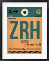 ZRH Zurich Luggage Tag 1 Fine Art Print