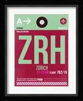 ZRH Zurich Luggage Tag 2 Fine Art Print