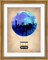 New York Blue Air Balloon Fine Art Print