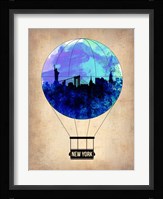 New York Blue Air Balloon Fine Art Print