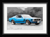 1970 Ford Mustang Boss Blue Fine Art Print
