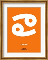 Cancer Zodiac Sign White on Orange Fine Art Print