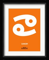 Cancer Zodiac Sign White on Orange Fine Art Print