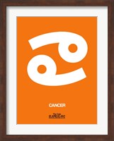 Cancer Zodiac Sign White on Orange Fine Art Print