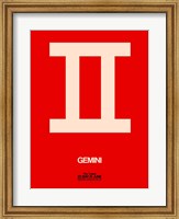 Gemini Zodiac Sign White on Red Fine Art Print