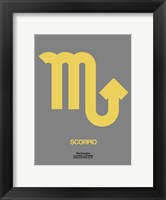 Scorpio Zodiac Sign Yellow on Grey Fine Art Print