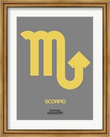 Scorpio Zodiac Sign Yellow on Grey Fine Art Print