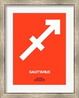 Sagittarius Zodiac Sign White on Orange Fine Art Print