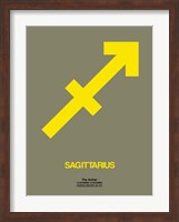 Sagittarius Zodiac Sign Yellow Fine Art Print