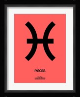 Pisces Zodiac Sign Black Fine Art Print