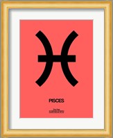 Pisces Zodiac Sign Black Fine Art Print