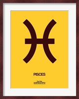 Pisces Zodiac Sign Brown Fine Art Print