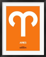 Aries Zodiac Sign White on Orange Fine Art Print