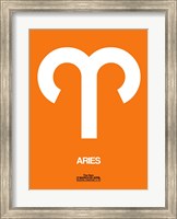 Aries Zodiac Sign White on Orange Fine Art Print