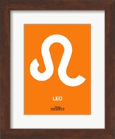 Leo Zodiac Sign White on Orange Fine Art Print