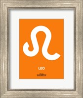 Leo Zodiac Sign White on Orange Fine Art Print