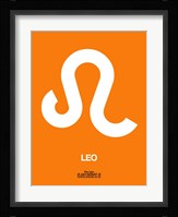 Leo Zodiac Sign White on Orange Fine Art Print