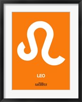 Leo Zodiac Sign White on Orange Fine Art Print