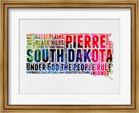 South Dakota Watercolor Word Cloud Fine Art Print