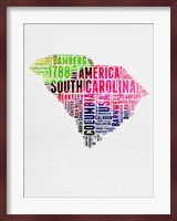 South Carolina Watercolor Word Cloud Fine Art Print