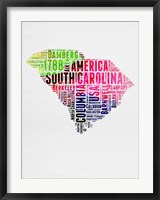 South Carolina Watercolor Word Cloud Fine Art Print