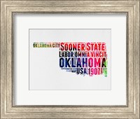 Oklahoma Watercolor Word Cloud Fine Art Print