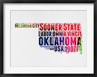 Oklahoma Watercolor Word Cloud Fine Art Print