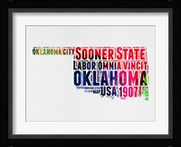 Oklahoma Watercolor Word Cloud Fine Art Print