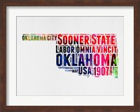 Oklahoma Watercolor Word Cloud Fine Art Print