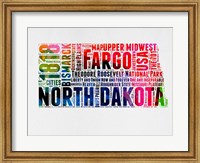 North Dakota Watercolor Word Cloud Fine Art Print