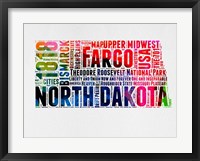 North Dakota Watercolor Word Cloud Fine Art Print