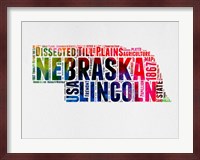 Nebraska Watercolor Word Cloud Fine Art Print