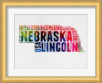 Nebraska Watercolor Word Cloud Fine Art Print