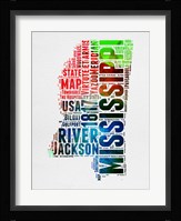 Mississippi Watercolor Word Cloud Fine Art Print