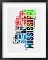 Mississippi Watercolor Word Cloud Fine Art Print