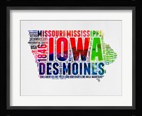 Iowa Watercolor Word Cloud Fine Art Print
