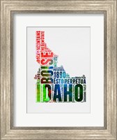 Idaho Watercolor Word Cloud Fine Art Print