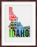 Idaho Watercolor Word Cloud Fine Art Print