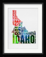 Idaho Watercolor Word Cloud Fine Art Print