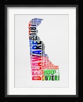 Delaware Watercolor Word Cloud Fine Art Print