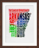 Arkansas Watercolor Word Cloud Fine Art Print