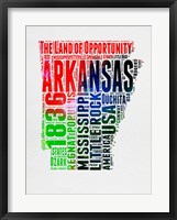 Arkansas Watercolor Word Cloud Fine Art Print