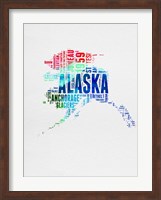 Alaska Watercolor Word Cloud Fine Art Print