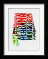 Alabama Watercolor Word Cloud Fine Art Print