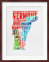 Vermont Watercolor Word Cloud Fine Art Print