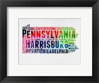Pennsylvania Watercolor Word Cloud Fine Art Print