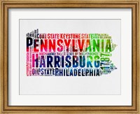 Pennsylvania Watercolor Word Cloud Fine Art Print